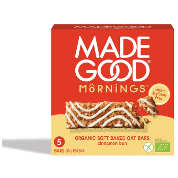 BATONIKI OWSIANE SOFT Z CYNAMONEM BEZGLUTENOWE BIO (5 x 30 g) 150 g - MADEGOOD MORNINGS