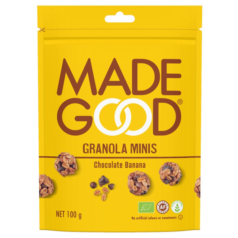 GRANOLA KULKI Z CZEKOLADĄ I BANANEM BEZGLUTENOWE BIO 100 g - MADEGOOD