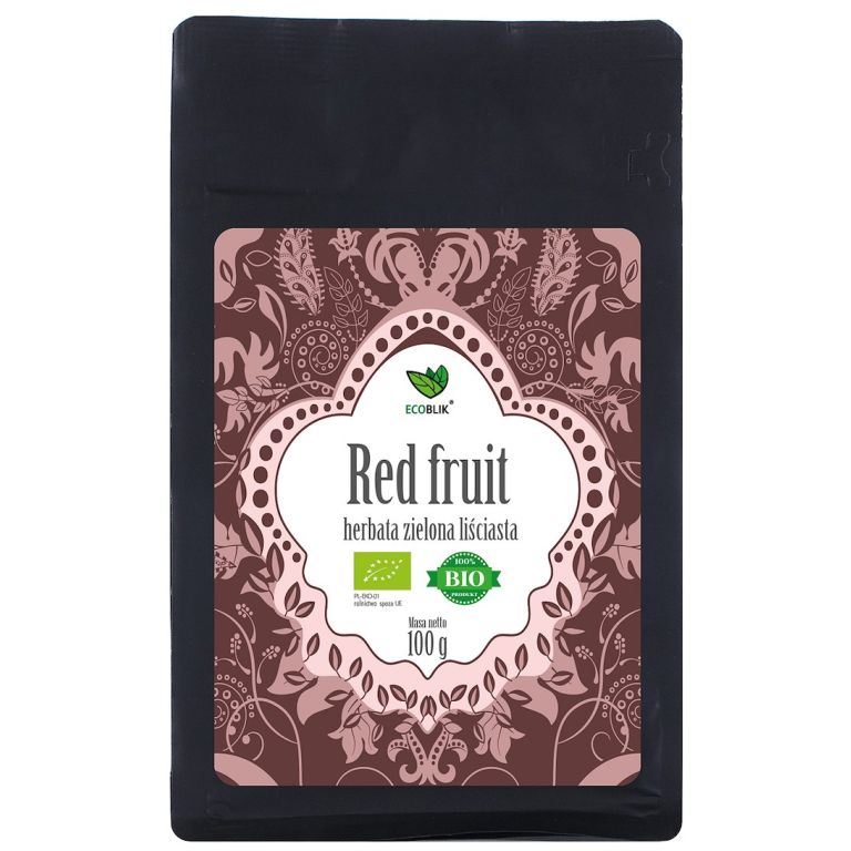 HERBATA ZIELONA LIŚCIASTA CZERWONE OWOCE BIO 100 g - ECOBLIK