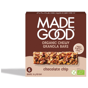 BATONIKI GRANOLA CRUNCHY Z CZEKOLADĄ BEZGLUTENOWE BIO (6 x 24 g) 144 g - MADEGOOD
