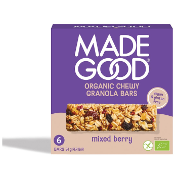 BATONIKI GRANOLA CRUNCHY Z CZERWONYMI OWOCAMI BEZGLUTENOWE BIO (6 x 24 g) 144 g - MADEGOOD