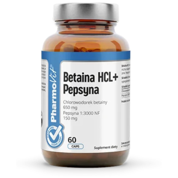 BETAINA + PEPSYNA BEZGLUTENOWA 60 KAPSUŁEK - PHARMOVIT (CLEAN LABEL)