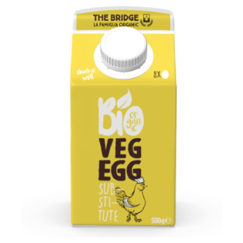 ROŚLINNY ZAMIENNIK 8 JAJ W PŁYNIE BEZGLUTENOWY BIO 500 g - THE BRIDGE