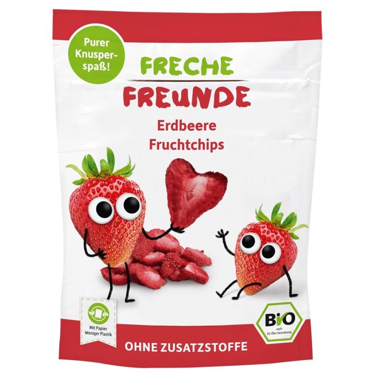 CHIPSY TRUSKAWKOWE DLA DZIECI BEZGLUTENOWE BIO 12 g - FRECHE FREUNDE