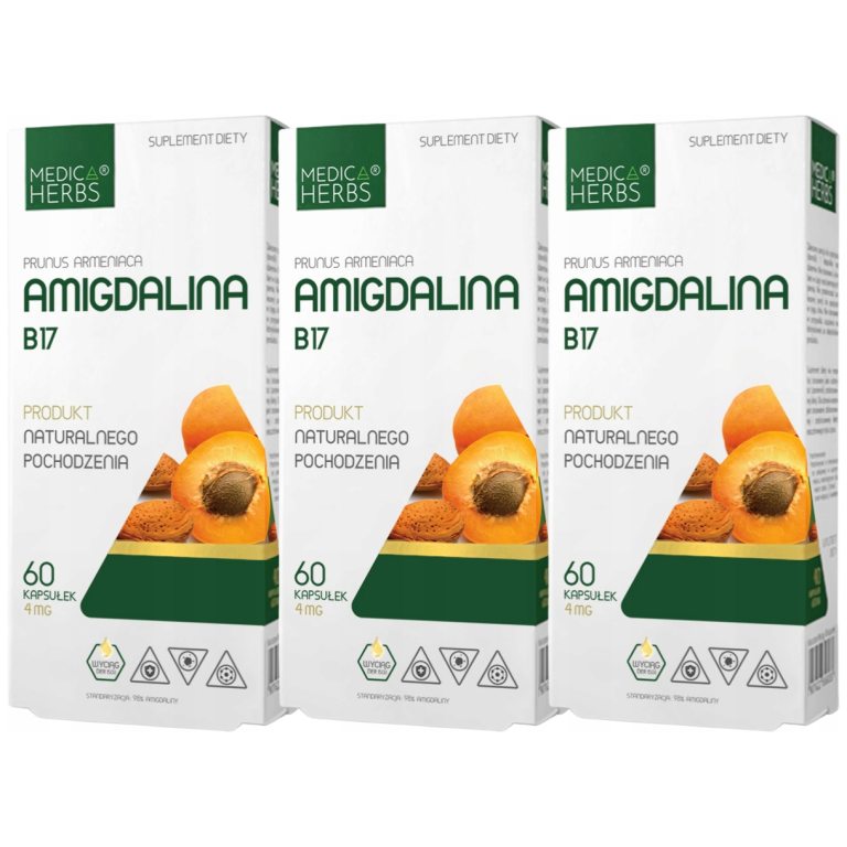 Suplement diety Amigdalina B17 Medica Herbs - 3x60 kapsułek 4 mg