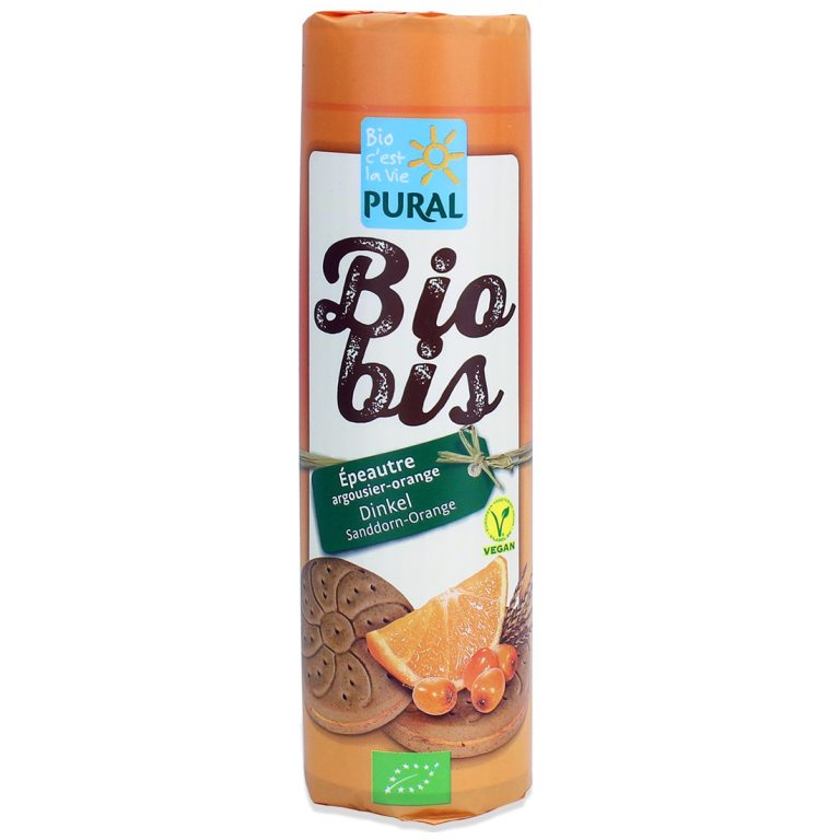 CIASTKA MARKIZY ORKISZOWE Z KREMEM ROKITNIK - POMARAŃCZA BIO 300 g - PURAL (BIO BIS)