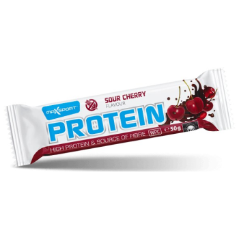 BATON PROTEINOWY O SMAKU WIŚNIOWYM W KAKAOWEJ POLEWIE BEZGLUTENOWY 50 g - MAXSPORT