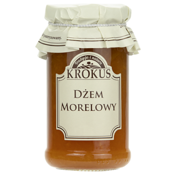 DŻEM MORELOWY O OBNIŻONEJ ZAWARTOŚCI CUKRU BEZGLUTENOWY 235 g - KROKUS