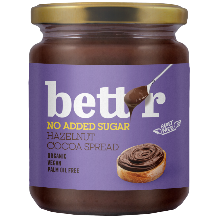 KREM ORZECHY LASKOWE & KAKAO BEZ DODATKU CUKRÓW BIO 250 g - BETT'R