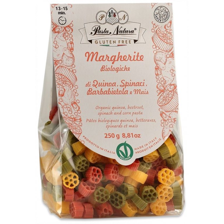 MAKARON (KUKURYDZIANY TRÓJKOLOROWY) MARGHERITE BEZGLUTENOWY BIO 250 g - PASTA NATURA