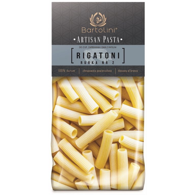 MAKARON (SEMOLINOWY) RIGATONI RURKA 400 g - BARTOLINI (ARTISAN PASTA)