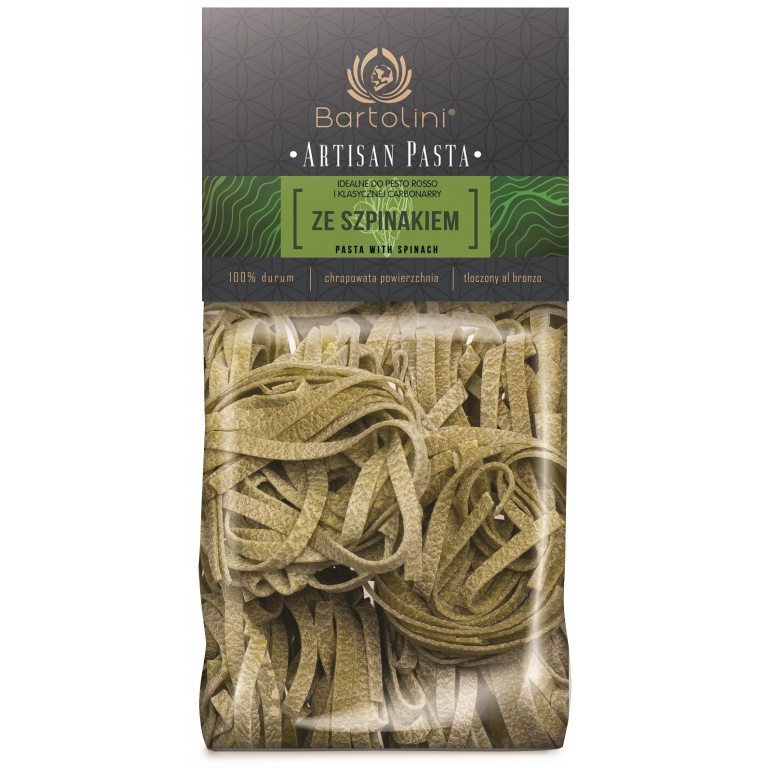 MAKARON (SEMOLINOWY ZE SZPINAKIEM) GNIAZDA 300 g - BARTOLINI (ARTISAN PASTA)