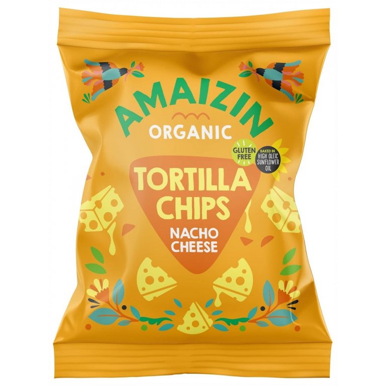 CHIPSY TORTILLA KUKURYDZIANE SEROWE BEZGLUTENOWE BIO 150 g - AMAIZIN