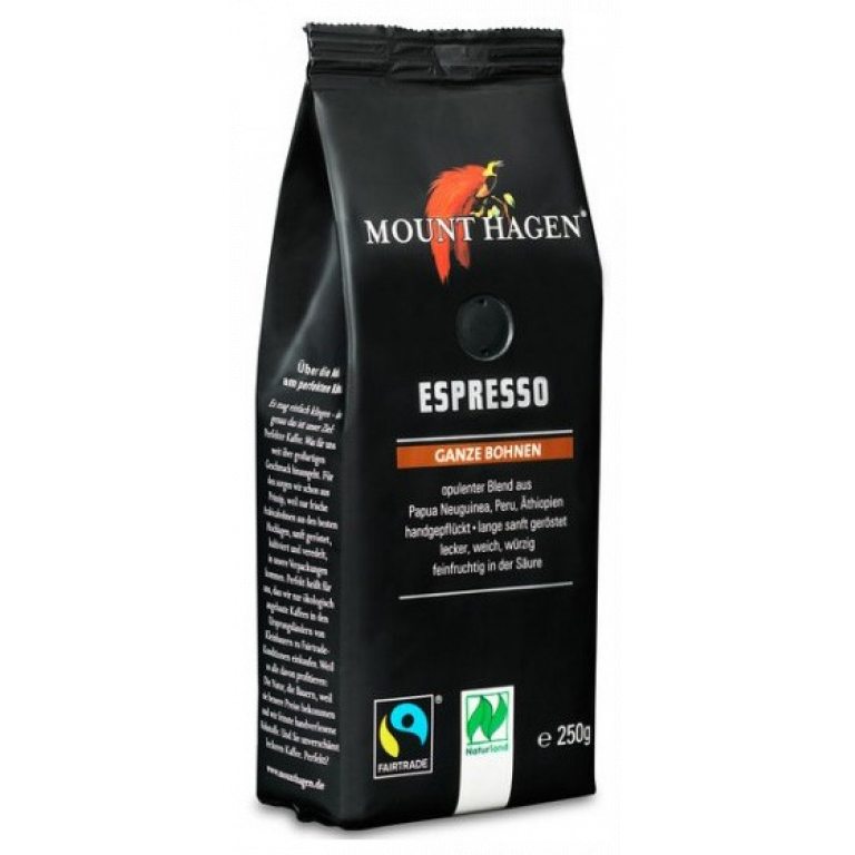 KAWA ZIARNISTA ARABICA 100 % ESPRESSO FAIR TRADE BIO 250 g - MOUNT HAGEN