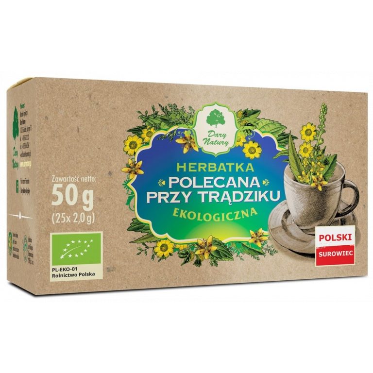 HERBATKA POLECANA PRZY TRĄDZIKU BIO (25 x 2 g) 50 g - DARY NATURY