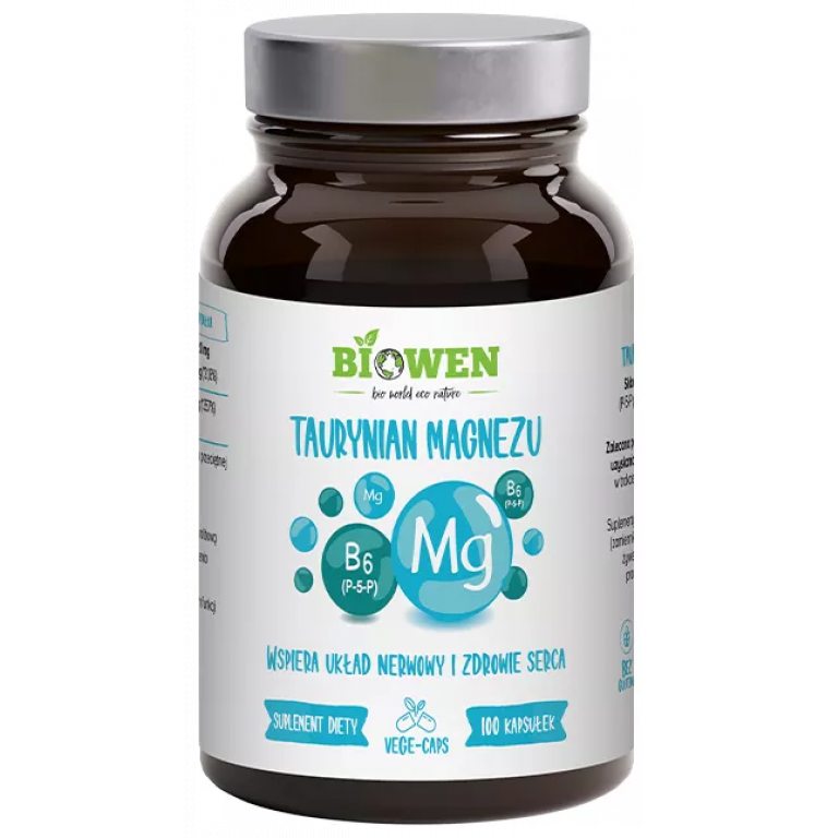 TAURYNIAN MAGNEZU + WITAMINA B6 BEZGLUTENOWY 100 KAPSUŁEK -  HEMPKING (BIOWEN)