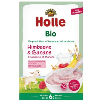 KASZKA RYŻOWA MLECZNA MALINOWO - BANANOWA BEZ DODATKU CUKRÓW BEZGLUTENOWA OD 6 MIESIĄCA BIO 200 g - HOLLE