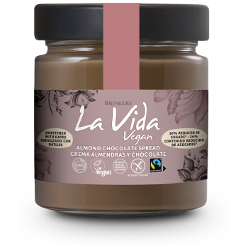 KREM MIGDAŁOWO - CZEKOLADOWO - DAKTYLOWY BEZGLUTENOWY FAIR TRADE BIO 200 g - LA VIDA