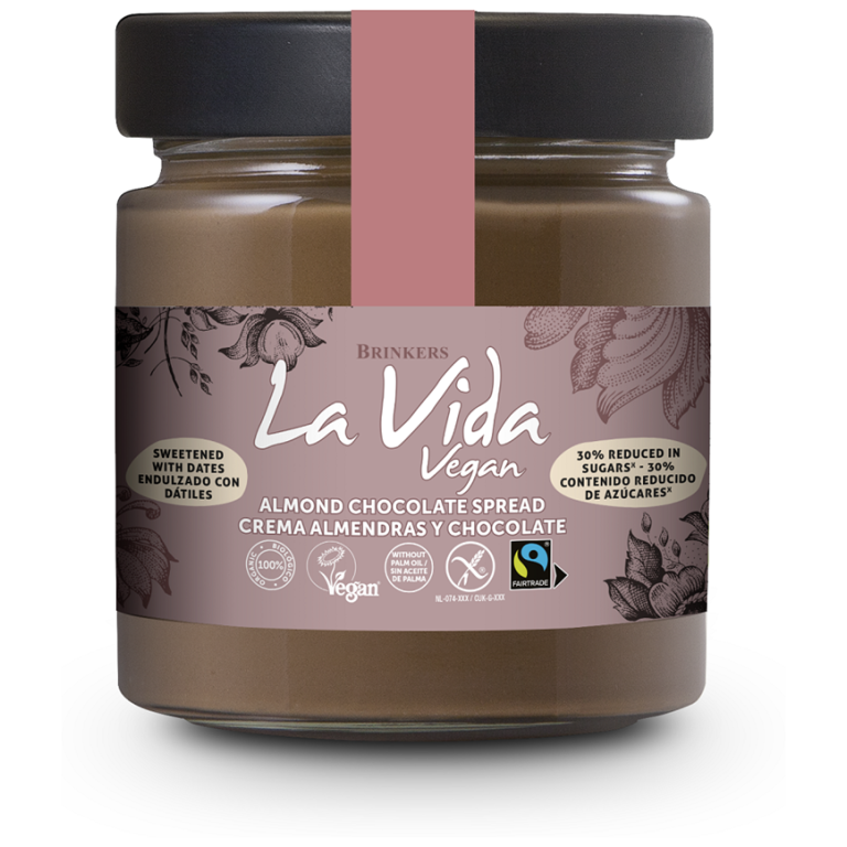 KREM MIGDAŁOWO - CZEKOLADOWO - DAKTYLOWY BEZGLUTENOWY FAIR TRADE BIO 200 g - LA VIDA