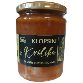 KLOPSIKI Z KRÓLIKA W SOSIE POMIDOROWYM 500 g - AMCIU