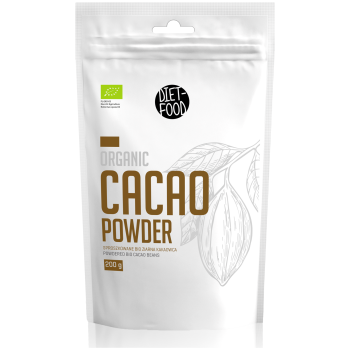 KAKAO W PROSZKU O OBNIŻONEJ ZAWARTOŚCI TŁUSZCZU BIO 200 g - DIET-FOOD