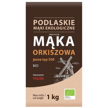 MĄKA ORKISZOWA JASNA TYP 550 BIO 1 kg - BIO LIFE (MĄKI PODLASKIE)
