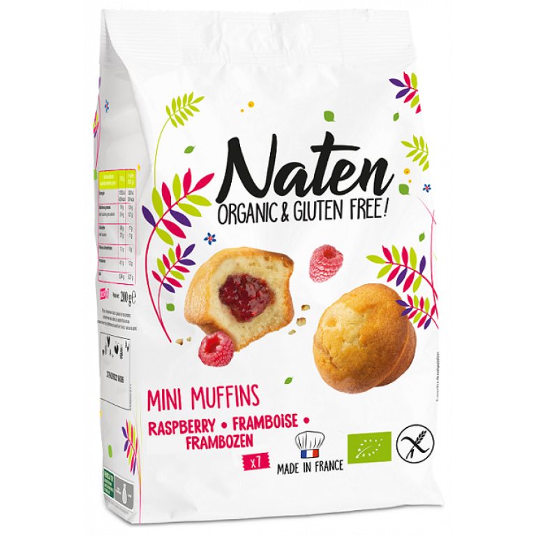 MUFFINKI MINI Z NADZIENIEM MALINOWYM BEZGLUTENOWE BIO 200 g - NATEN