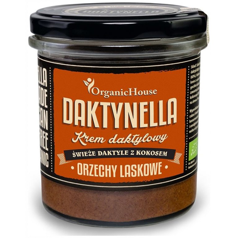 KREM KOKOSOWO - DAKTYLOWY ORZECHY LASKOWE BEZGLUTENOWY BIO 280 g - ORGANICHOUSE (DAKTYNELLA)