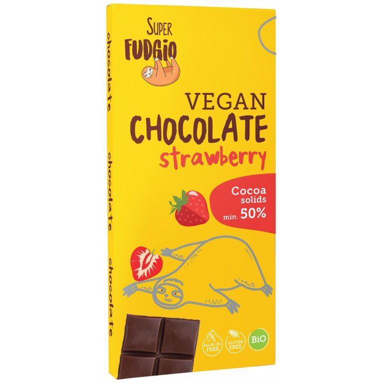 CZEKOLADA TRUSKAWKOWA BEZGLUTENOWA BIO 80 g - ME GUSTO (SUPER FUDGIO)