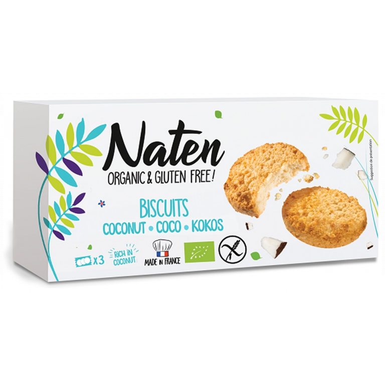 CIASTKA KOKOSOWE BEZGLUTENOWE BIO 150 g - NATEN