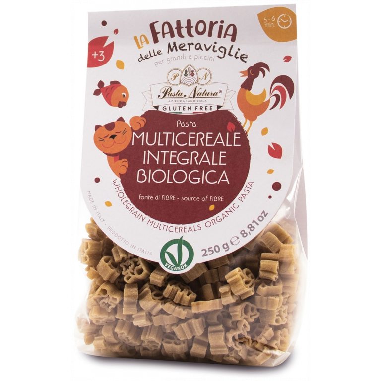 MAKARON (RYŻOWO - GRYCZANY Z AMARANTUSEM I TEFF) DLA DZIECI ZWIERZĘTA BEZGLUTENOWY BIO 250 g - PASTA NATURA