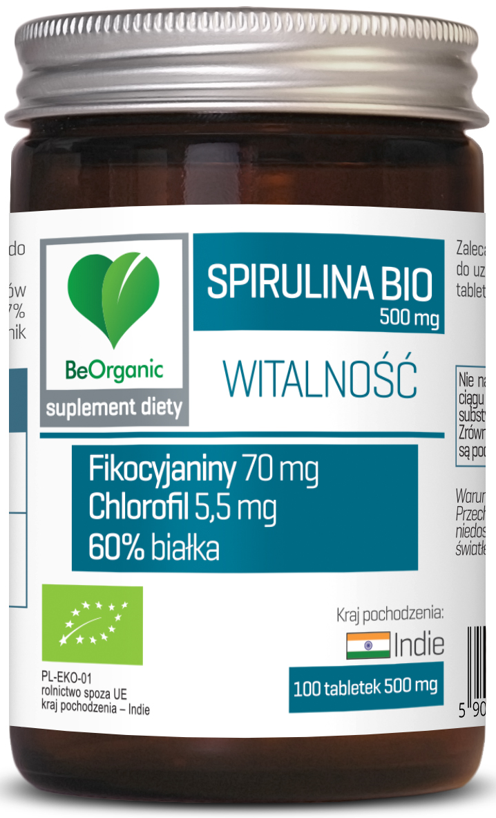 SPIRULINA BIO (500 mg) 100 TABLETEK - BE ORGANIC