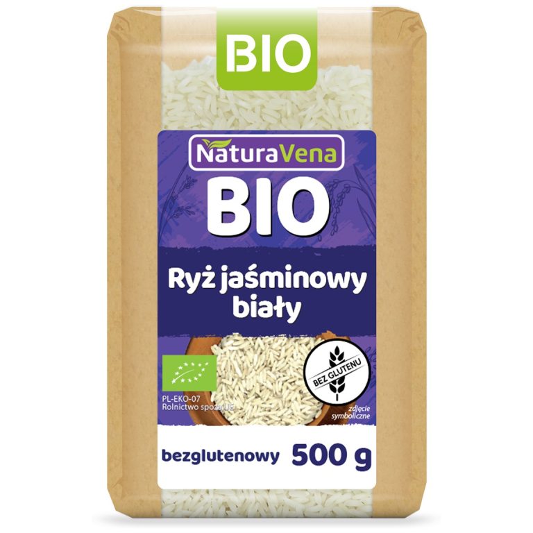 RYŻ JAŚMINOWY BIAŁY BEZGLUTENOWY BIO 500 g - NATURAVENA