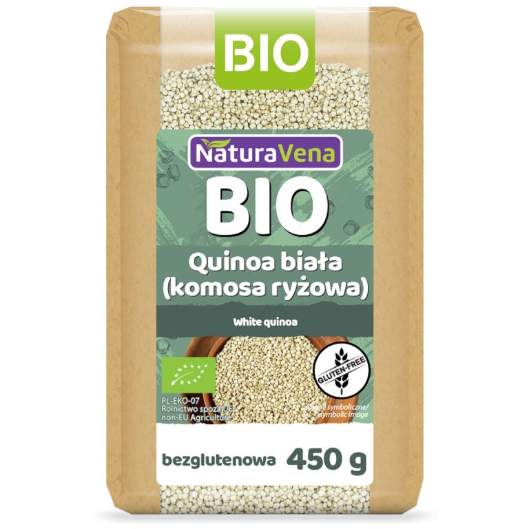 QUINOA BIAŁA (KOMOSA RYŻOWA) BEZGLUTENOWA BIO 450 g - NATURAVENA