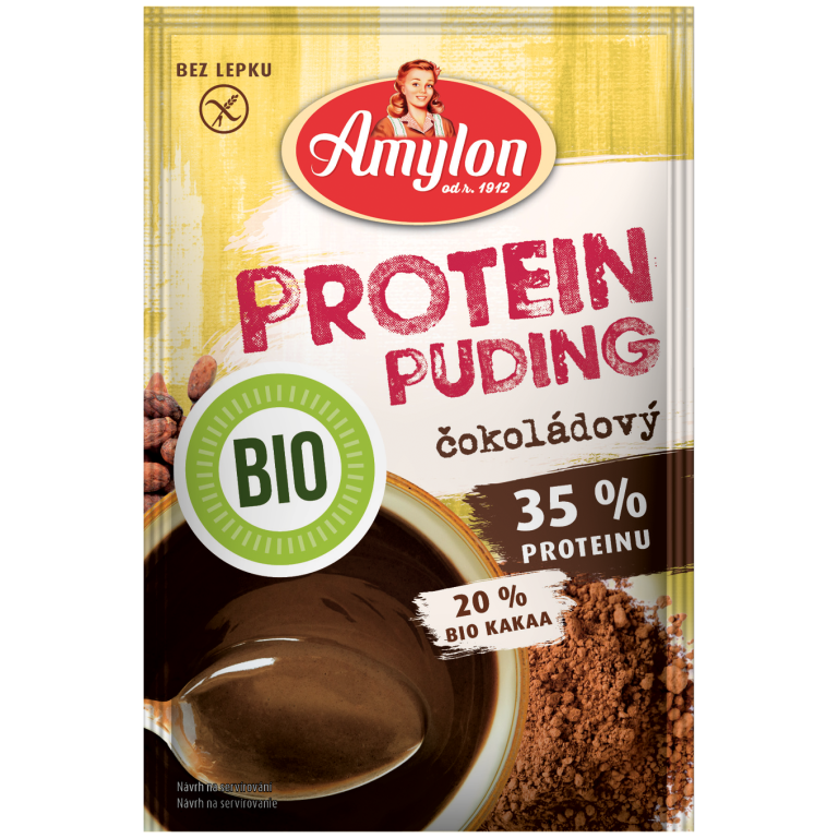 BUDYŃ PROTEINOWY O SMAKU CZEKOLADOWYM BEZ DODATKU CUKRÓW BEZGLUTENOWY BIO 45 g - AMYLON