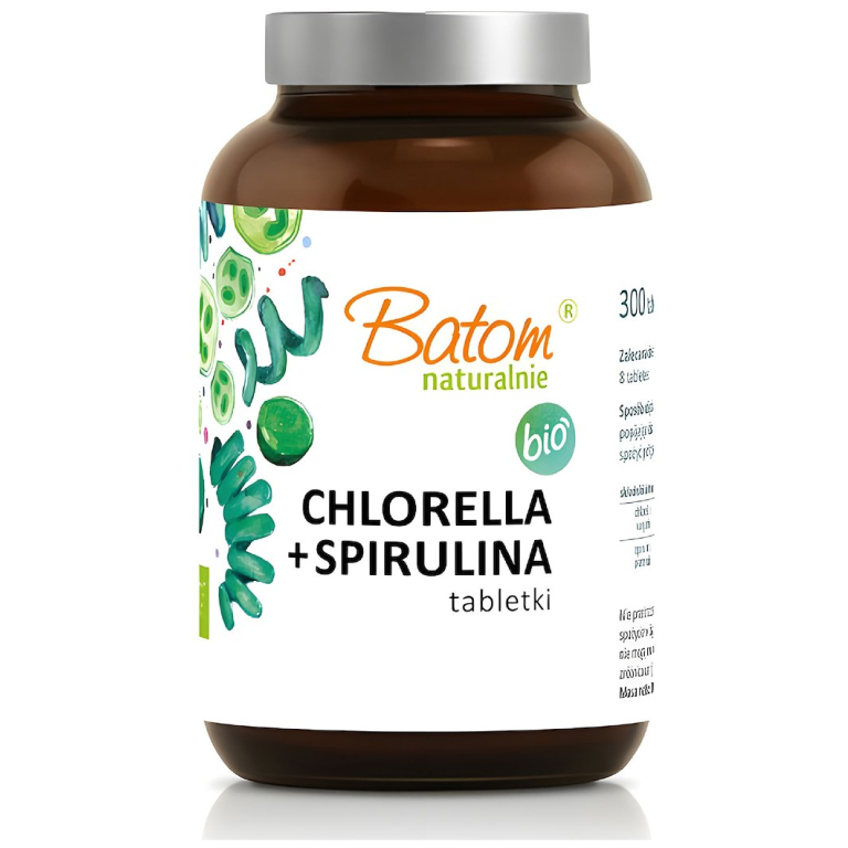 CHLORELLA + SPIRULINA BIO 240 TABLETEK - BATOM
