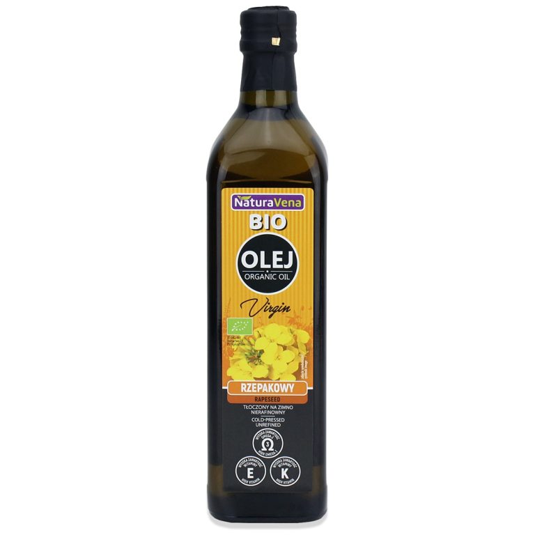 OLEJ RZEPAKOWY TŁOCZONY NA ZIMNO OMEGA-3 BIO 750 ml - NATURAVENA