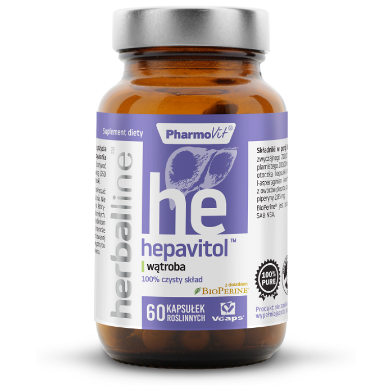 KAPSUŁKI NA WĄTROBĘ (HEPAVITOL) BEZGLUTENOWE 60 szt. - PHARMOVIT (HERBALLINE)
