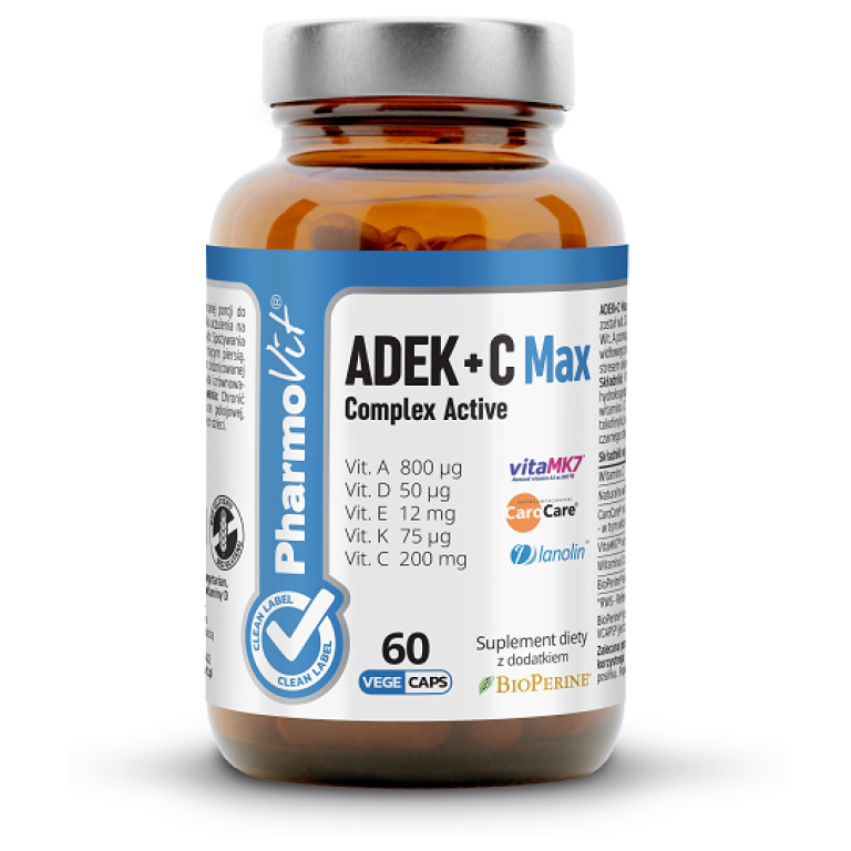 WITAMINA ADEK + WITAMINA C COMPLEX BEZGLUTENOWE 60 KAPSUŁEK - PHARMOVIT (CLEAN LABEL)
