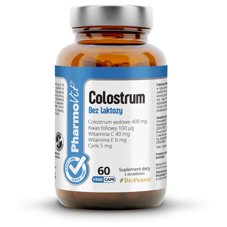 COLOSTRUM BOVINUM BEZGLUTENOWE 60 KAPSUŁEK - PHARMOVIT (CLEAN LABEL)
