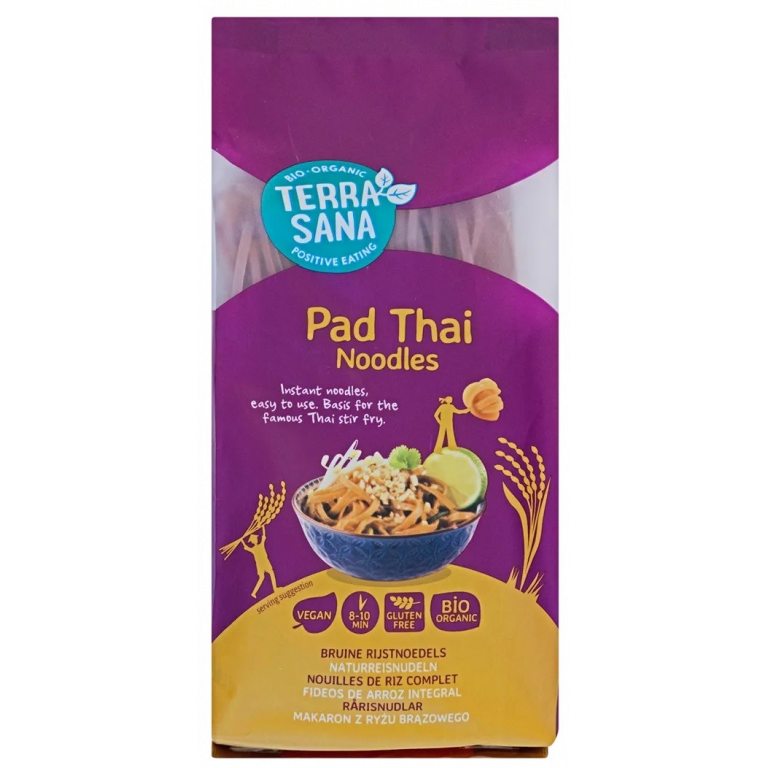 MAKARON (RYŻOWY RAZOWY) NOODLE INSTANT PAD THAI BEZGLUTENOWY BIO 250 g - TERRASANA