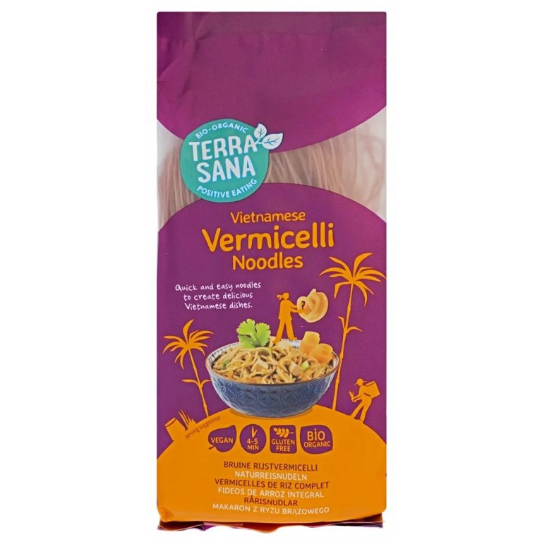 MAKARON (RYŻOWY RAZOWY) VERMICELLI BEZGLUTENOWY BIO 250 g - TERRASANA