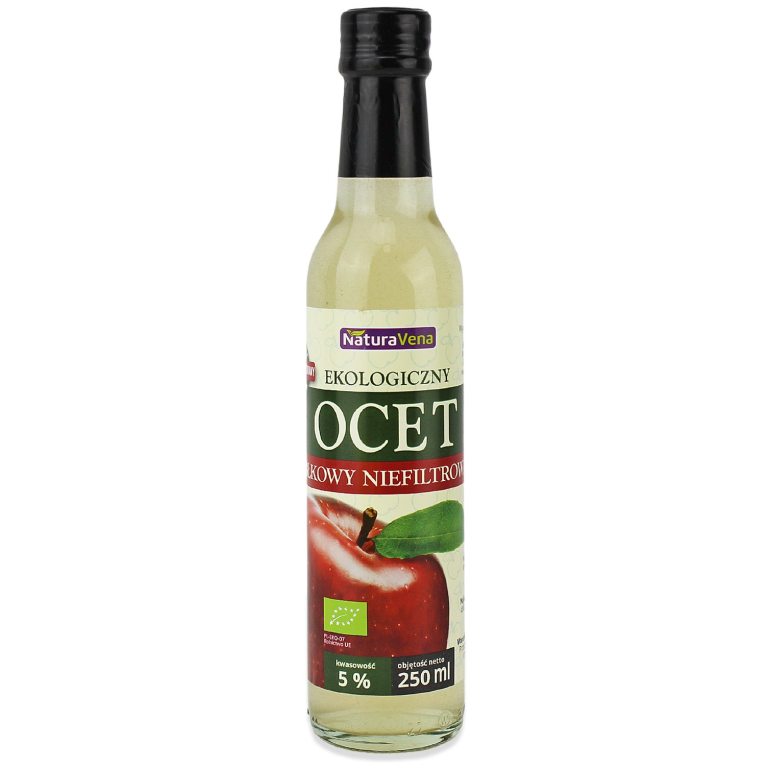 OCET JABŁKOWY 5 % NIEFILTROWANY  BIO 250 ml - NATURAVENA