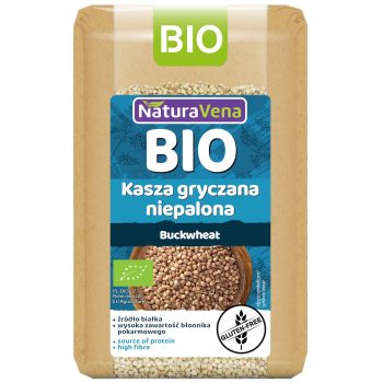 KASZA GRYCZANA NIEPALONA BEZGLUTENOWA BIO 500 g - NATURAVENA