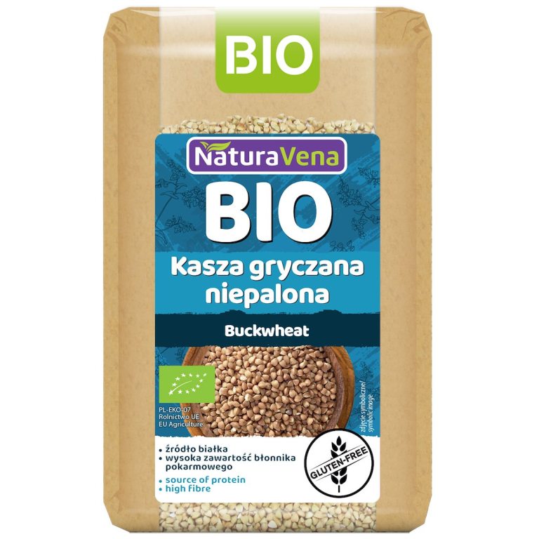 KASZA GRYCZANA NIEPALONA BEZGLUTENOWA BIO 500 g - NATURAVENA