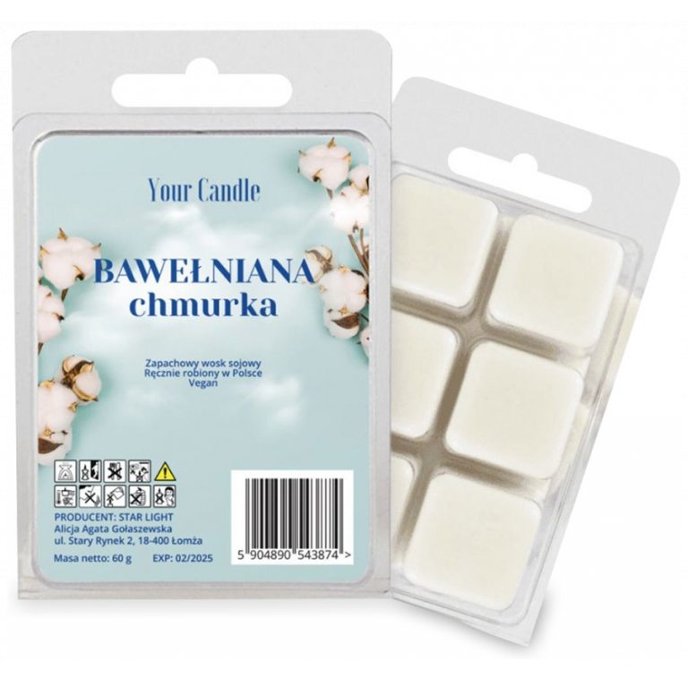 WOSK ZAPACHOWY SOJOWY BAWEŁNIANA CHMURKA (6 x 10 g) 60 g - YOUR CANDLE