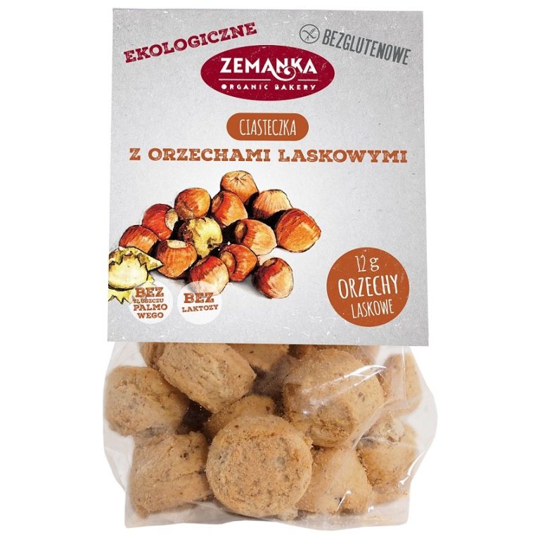 CIASTKA Z ORZECHAMI LASKOWYMI BEZGLUTENOWE BIO 100 g - ZEMANKA