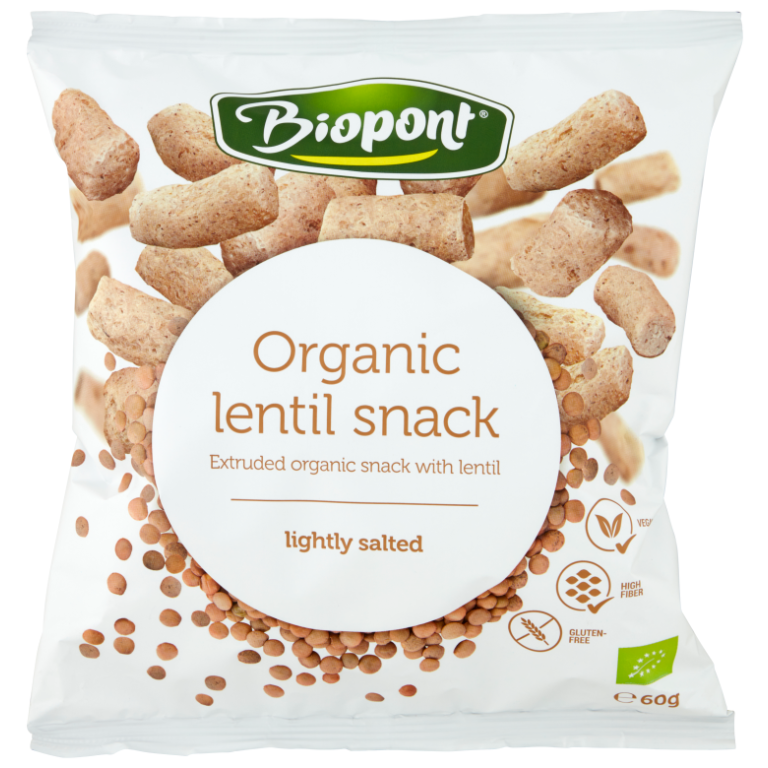 CHRUPKI Z SOCZEWICY DELIKATNIE SOLONE BEZGLUTENOWE BIO 60 g - BIOPONT