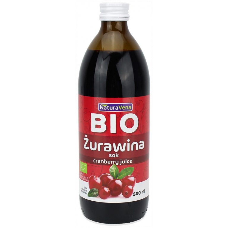 SOK Z ŻURAWINY 100 % BIO 500 ml - NATURAVENA