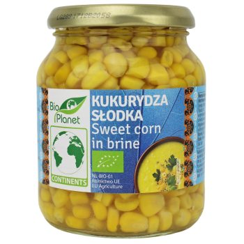 KUKURYDZA SŁODKA W ZALEWIE BIO 340 g (230 g) (SŁOIK) - BIO PLANET